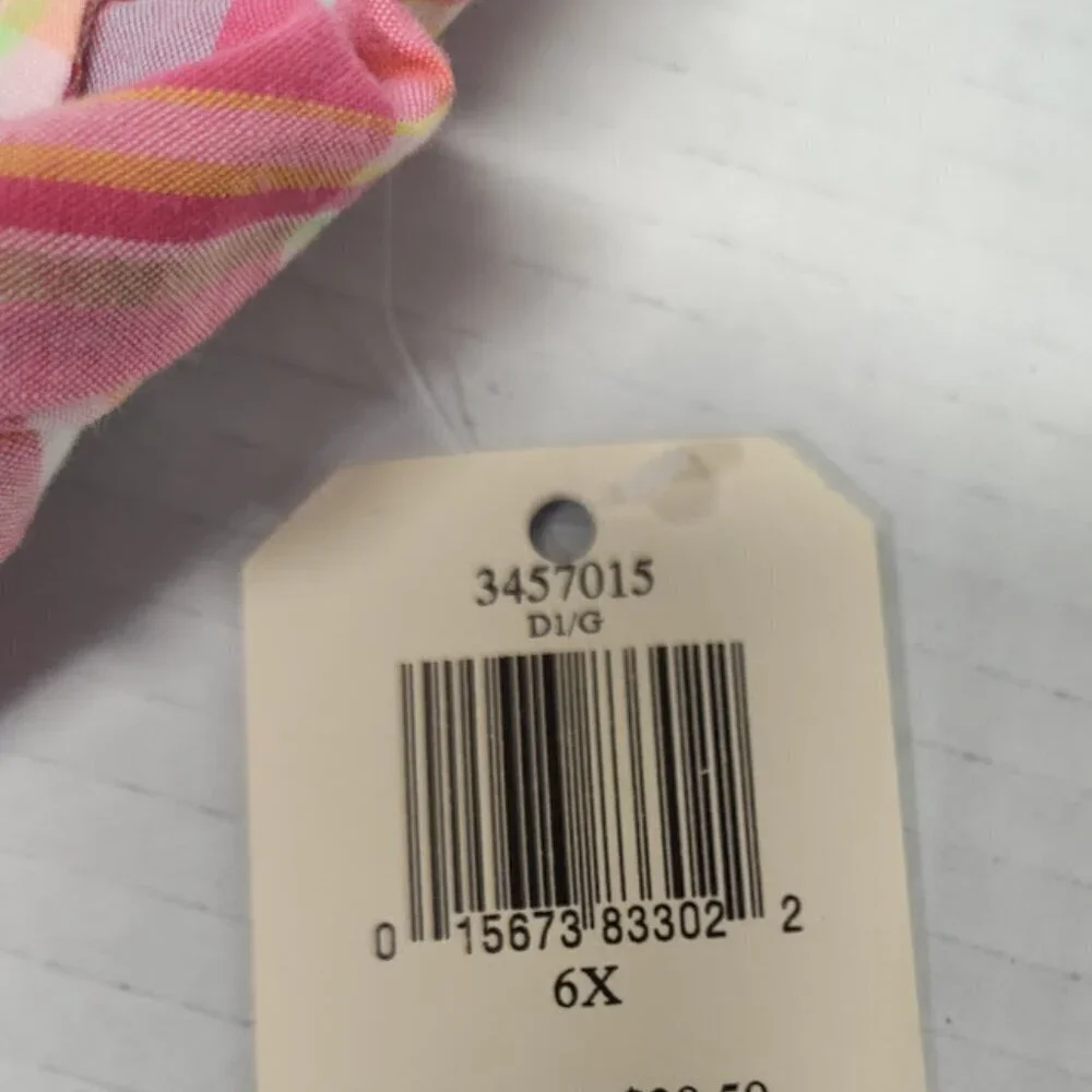Oshkosh Y2K Girl's Plaid Pastel Shorts with String 100% Cotton Size 6 NWT
